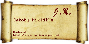 Jakoby Miklós névjegykártya